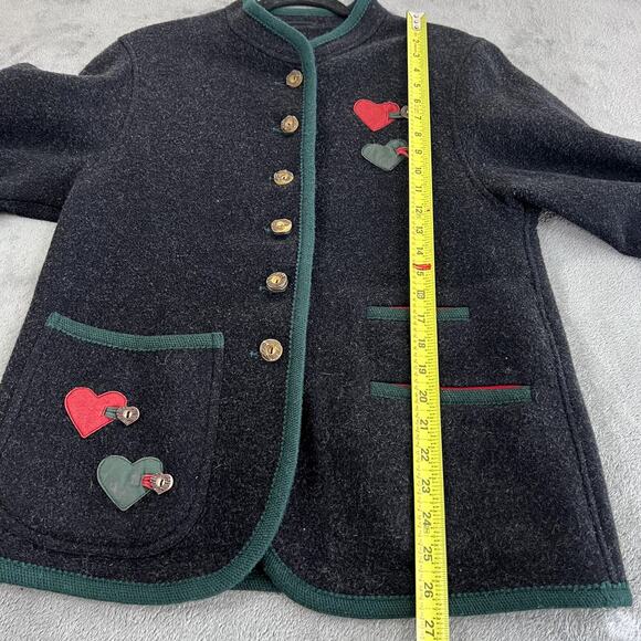 Vintage Austrian Trachten Jacket Omen's 34 Loden Wool Alpaca Boiled Wool Blazer - Picture 11 of 11
